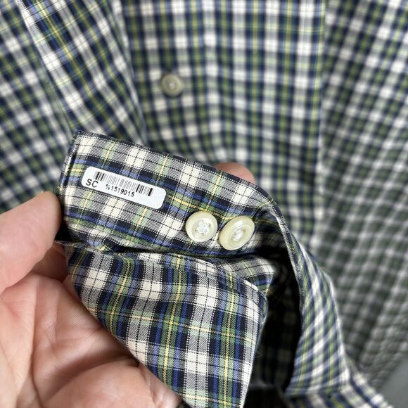 LL Bean Button Down Shirt Mens XL Long Sleeve Cotton Plaid Lot of 2 Red Green - Picture 12 of 15